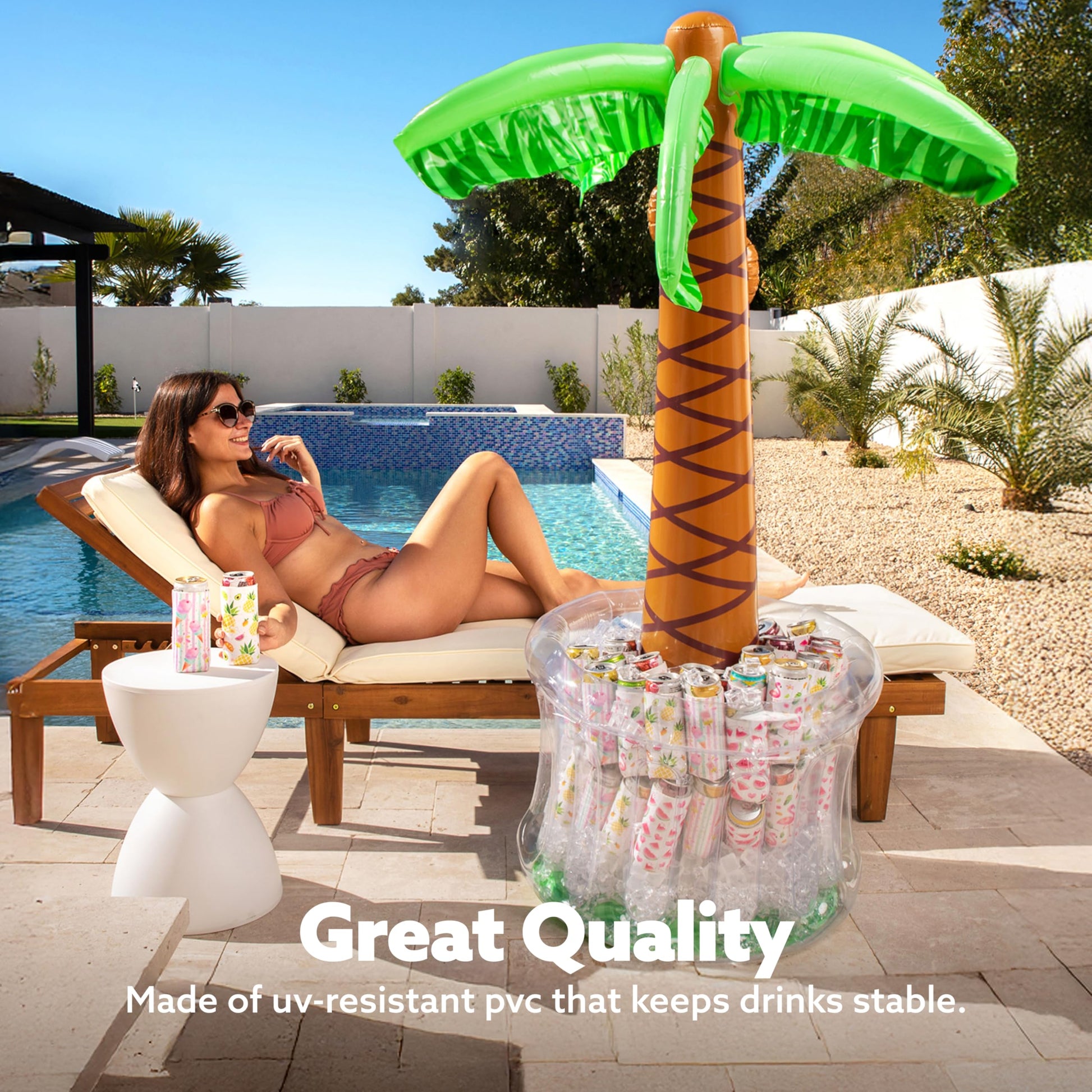 JOYIN 60" Inflatable Palm Tree Cooler, Beach Theme Decor, Pool Party Decorations, Luau Hawaiian Birthday Party Supplies, Ocean Jungle Tropical Themed