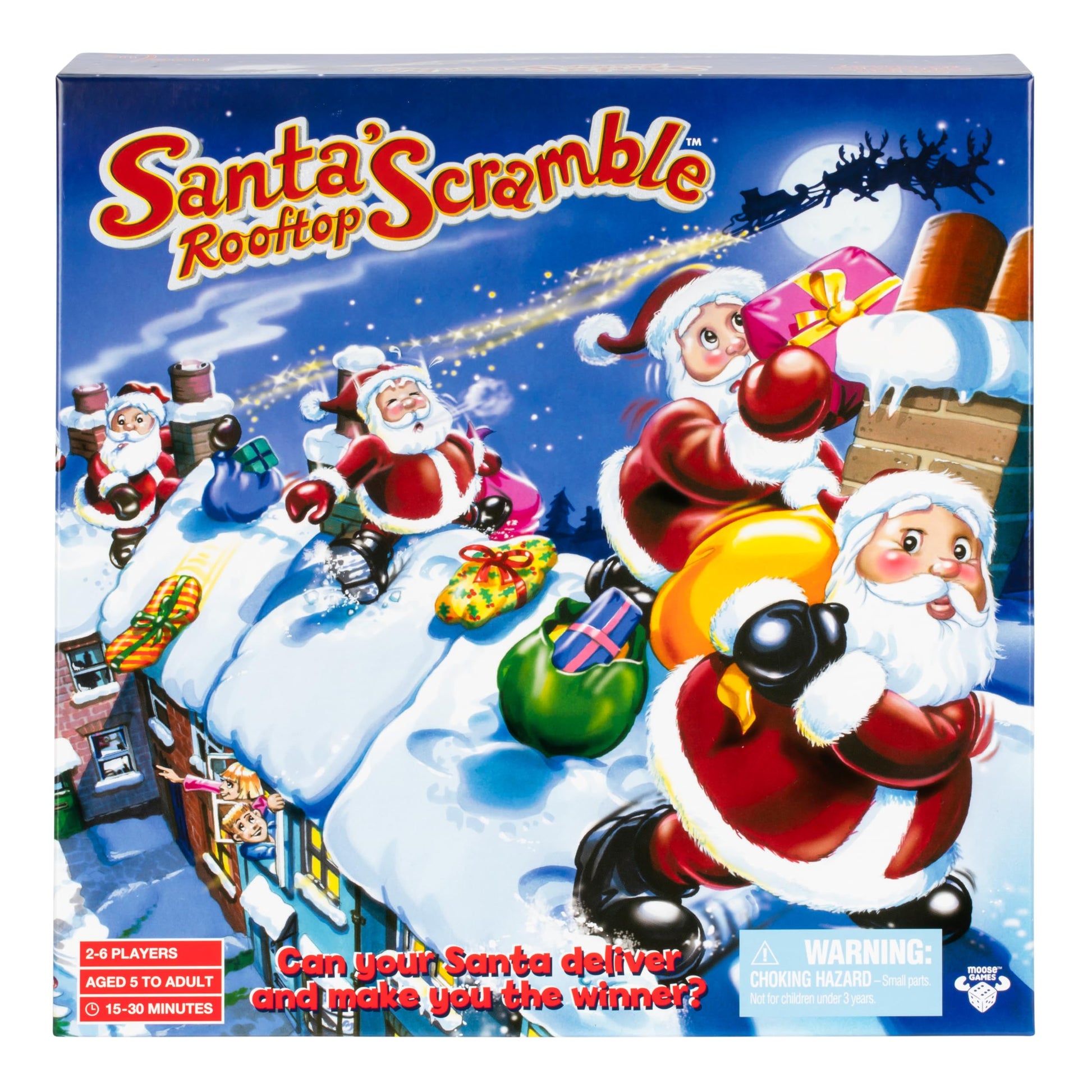 Santa's Rooftop Scramble is A Family Board Game Full of The Magic of Christmas Where Players Act As Santa, Collect and Deliver Presents to The Right