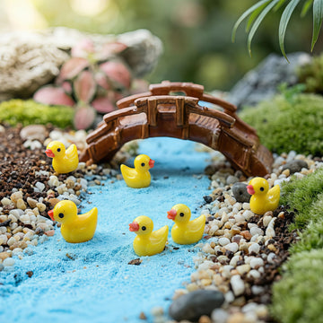 EMiEN 25PCS Little Yellow Mini Duck,Duckling Miniature Ornament Decoration Garden,Nice Decoration Accessories.