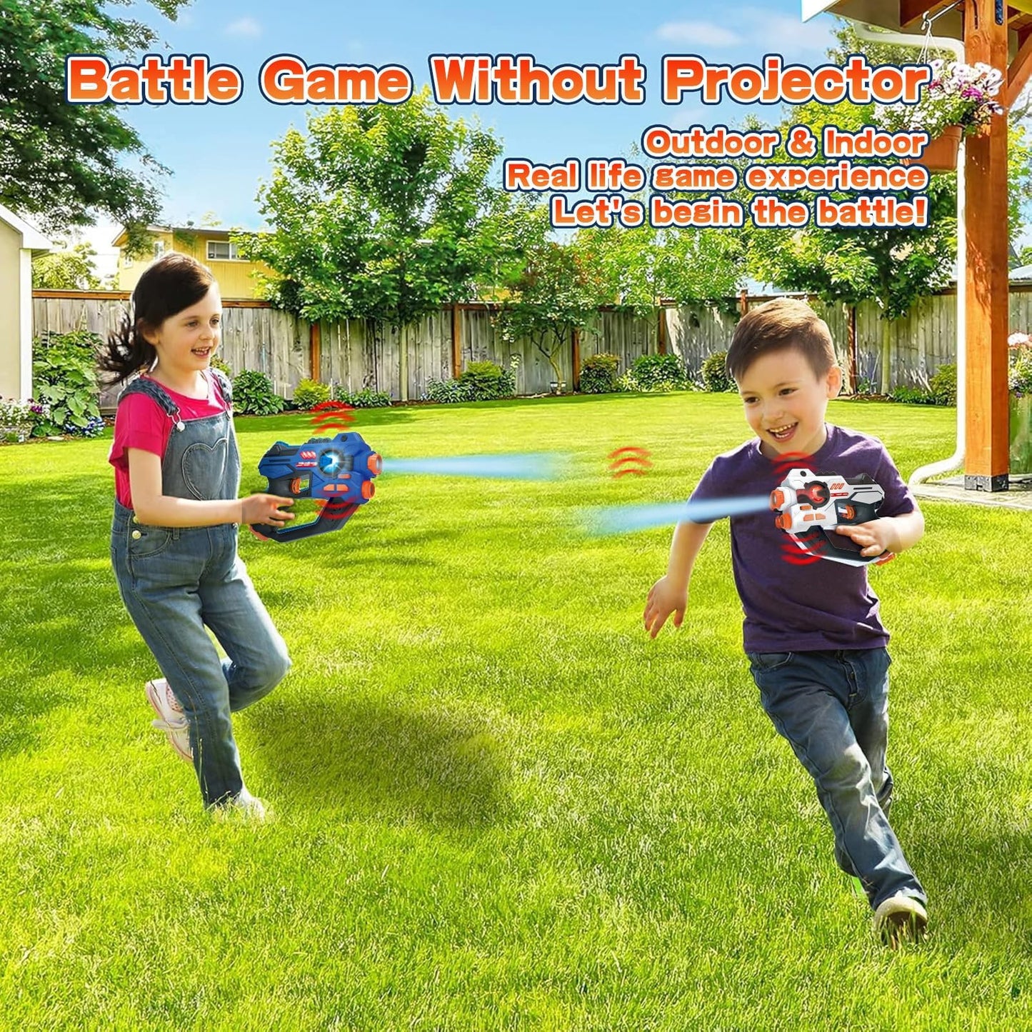 HISTOYE Laser Tag Guns Set of 2 with Projector Shooting Game for Kids Teens