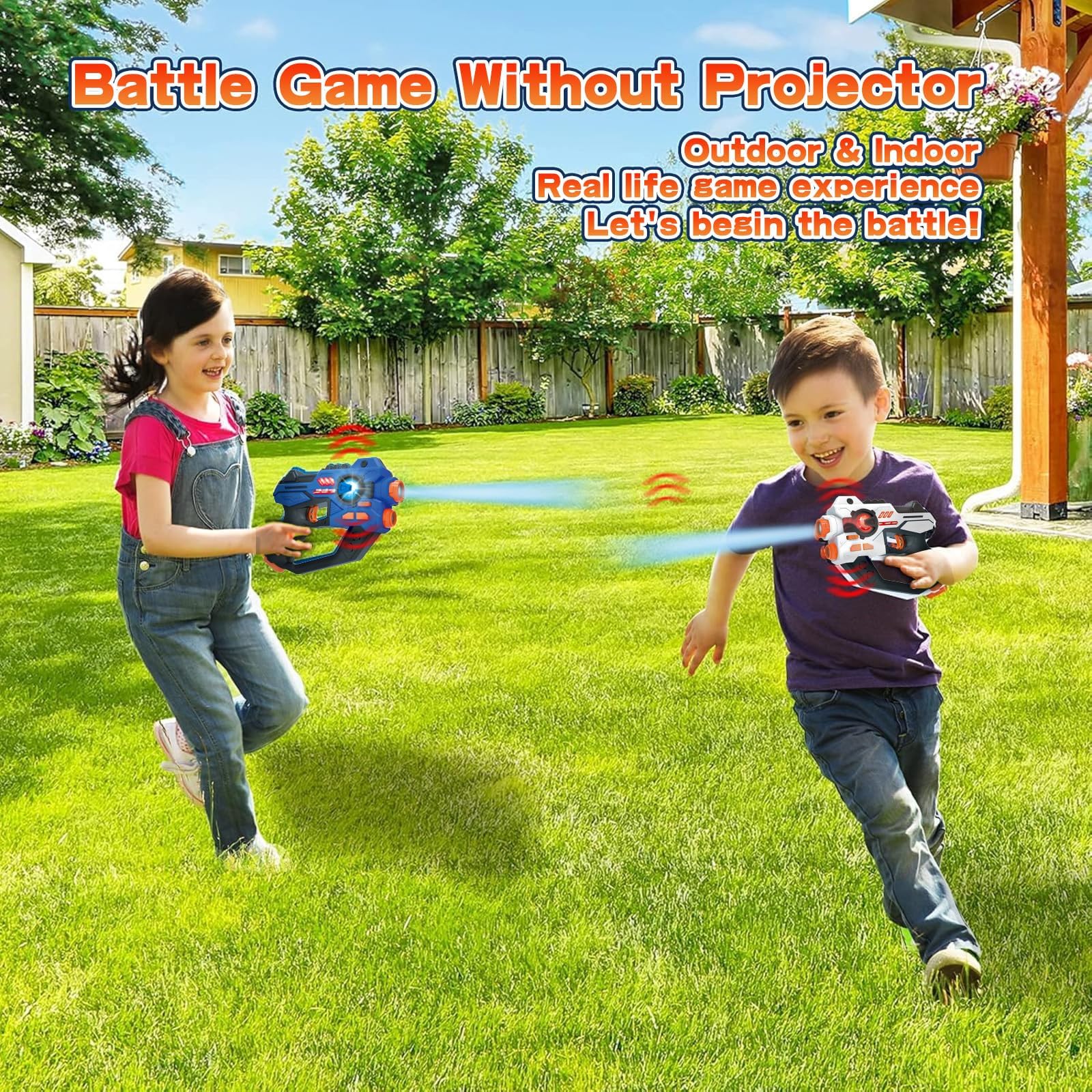 HISTOYE Laser Tag Guns Set of 2 with Projector Shooting Game for Kids Teens