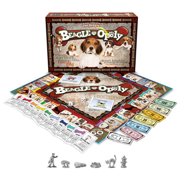 Late for The Sky Beagle-Opoly Board Game, Dog Lovers Family Game, 2-6 Players, Ages 8+, Opoly-Style Pet Theme, Traditional or One-Hour Variant