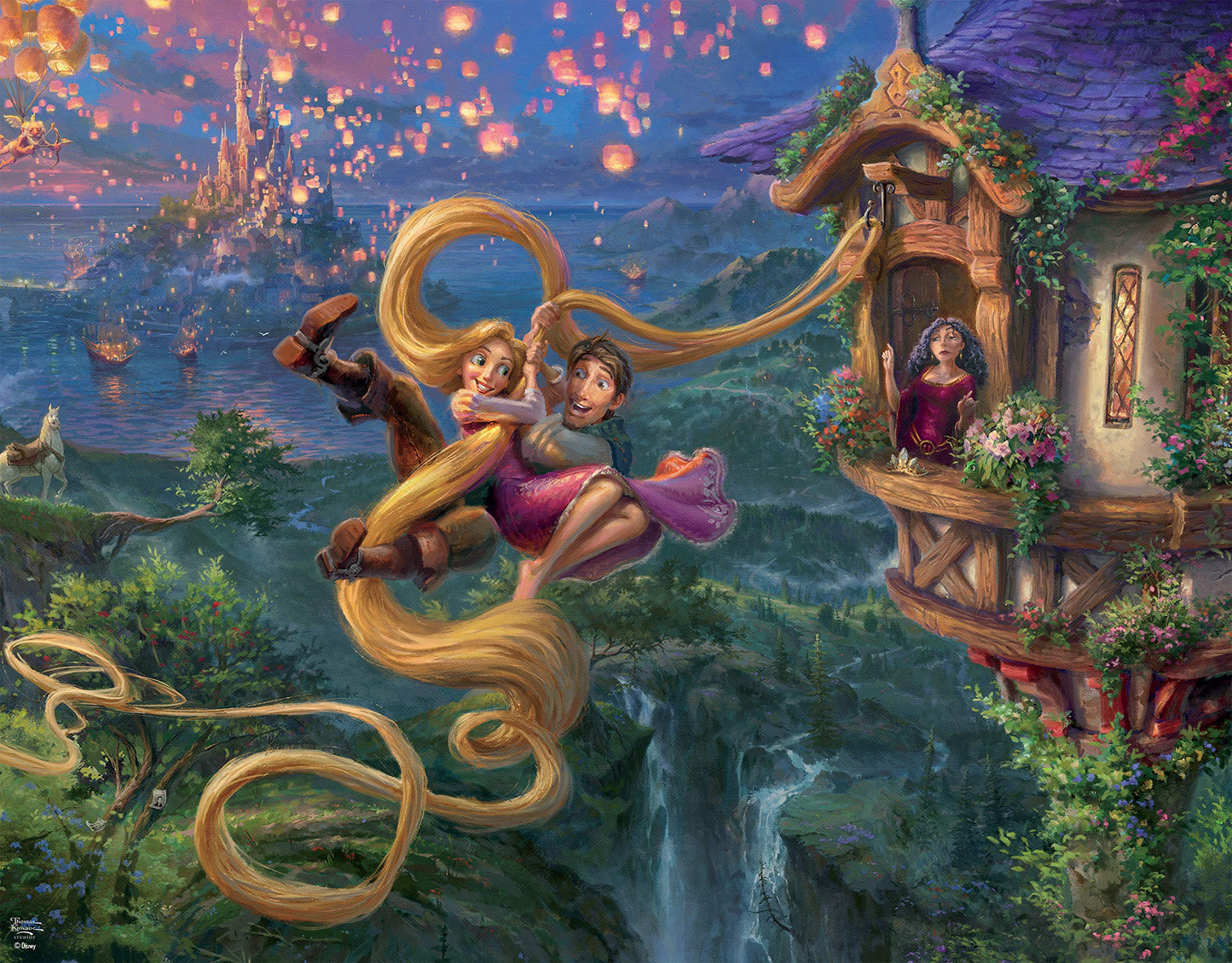 Ceaco - 4 in 1 Multipack - Thomas Kinkade - Disney Dreams Collection - Tangled, Sleeping Beauty, Peter Pan, & Mickey and Minnie - (4) 500 Piece Jigsaw