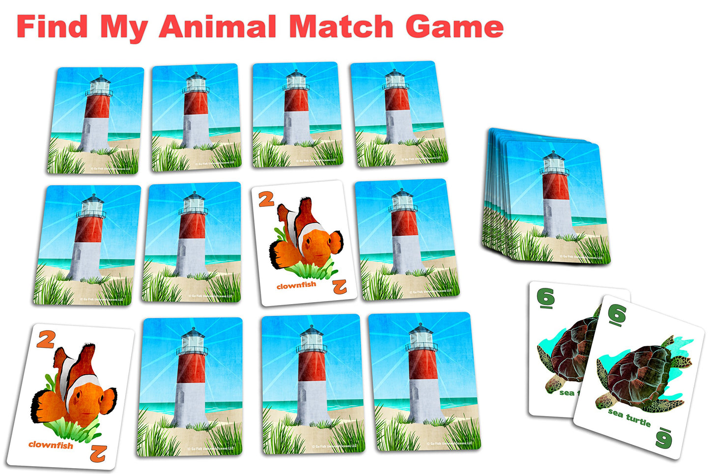 GO FISH Untamed Oceans, a Go Fish Card Game for Kids 4-8 and Up - Play Old Maid and Slap Jack with Same Deck - Easy to Learn - Family, Board Game