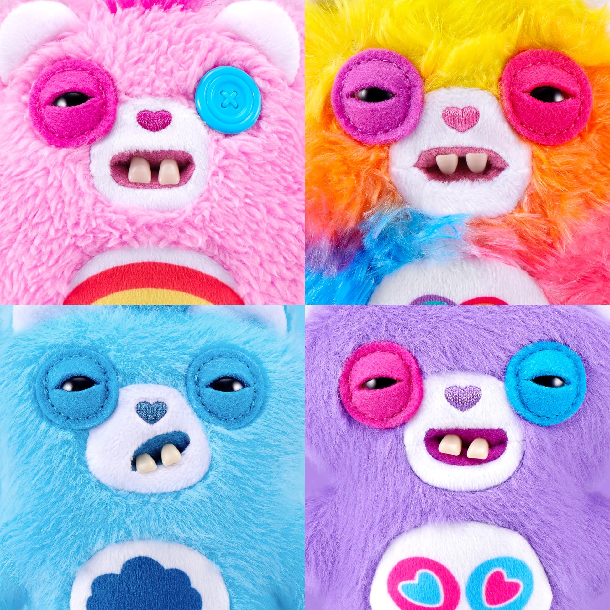 Fuggler Care Bear Keyring 5 Inch Plush Collectible Accessory (6 Pack) by ZURU Featuring Funny Ugly Monster Design with Clip-On Key Ring, Perfect