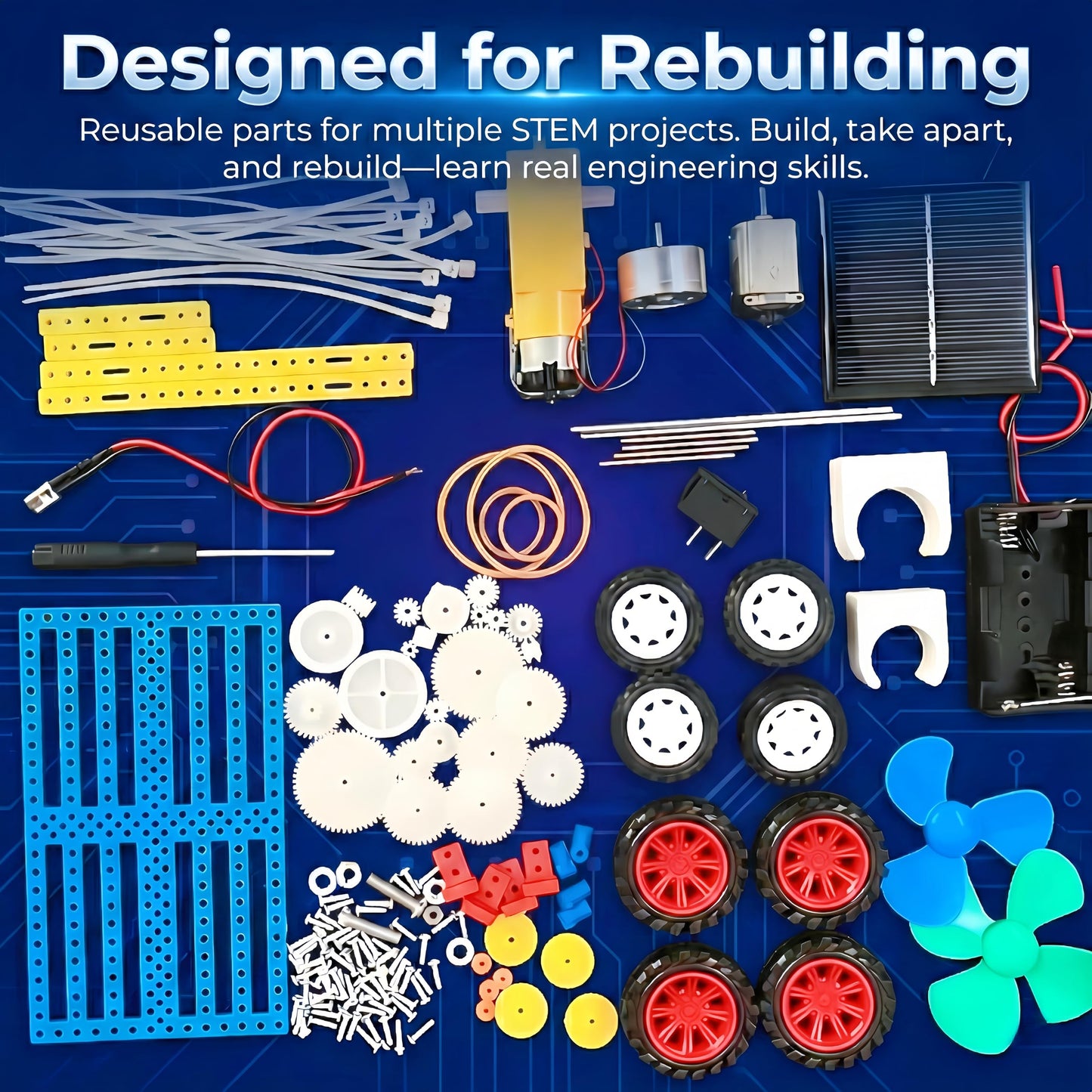 STEM Kit for Kids Ages 8-14, Build 7 Models, Solar & Motor Science Kit