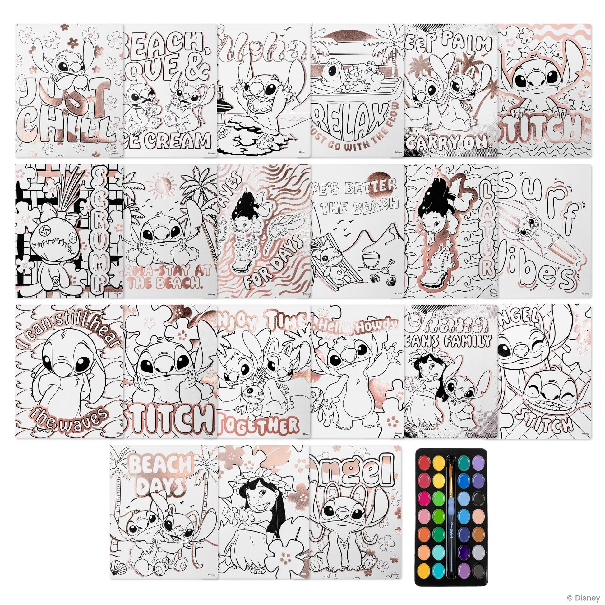 Fashion Angels Disney Stitch Watercolor Poster Set