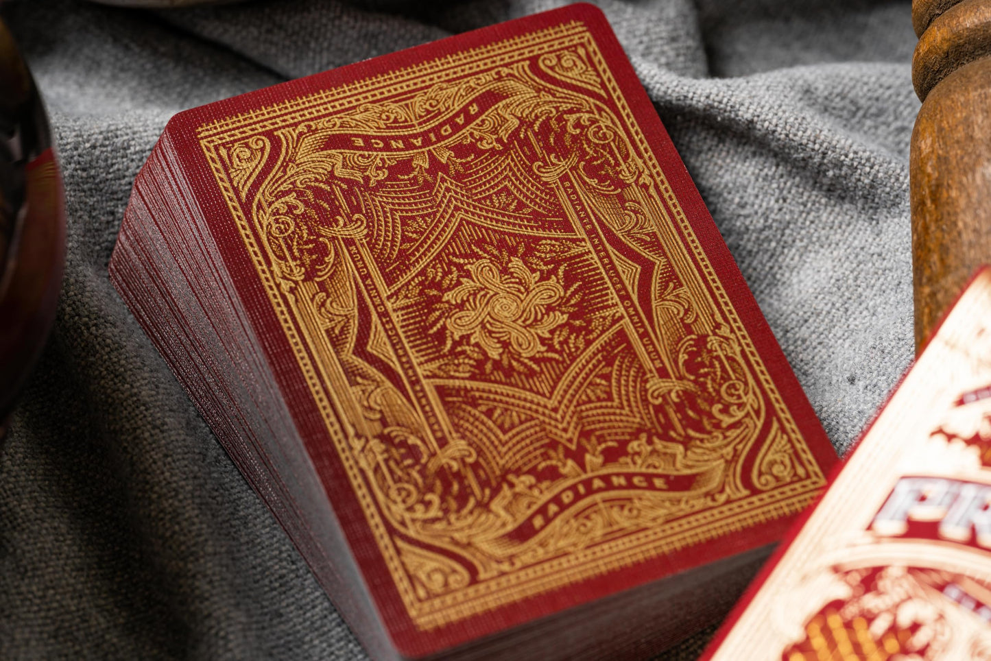 Prestige Radiance Playing Cards, Poker Size, Premium Black Deck, Magic The Gathering Theme (Red)