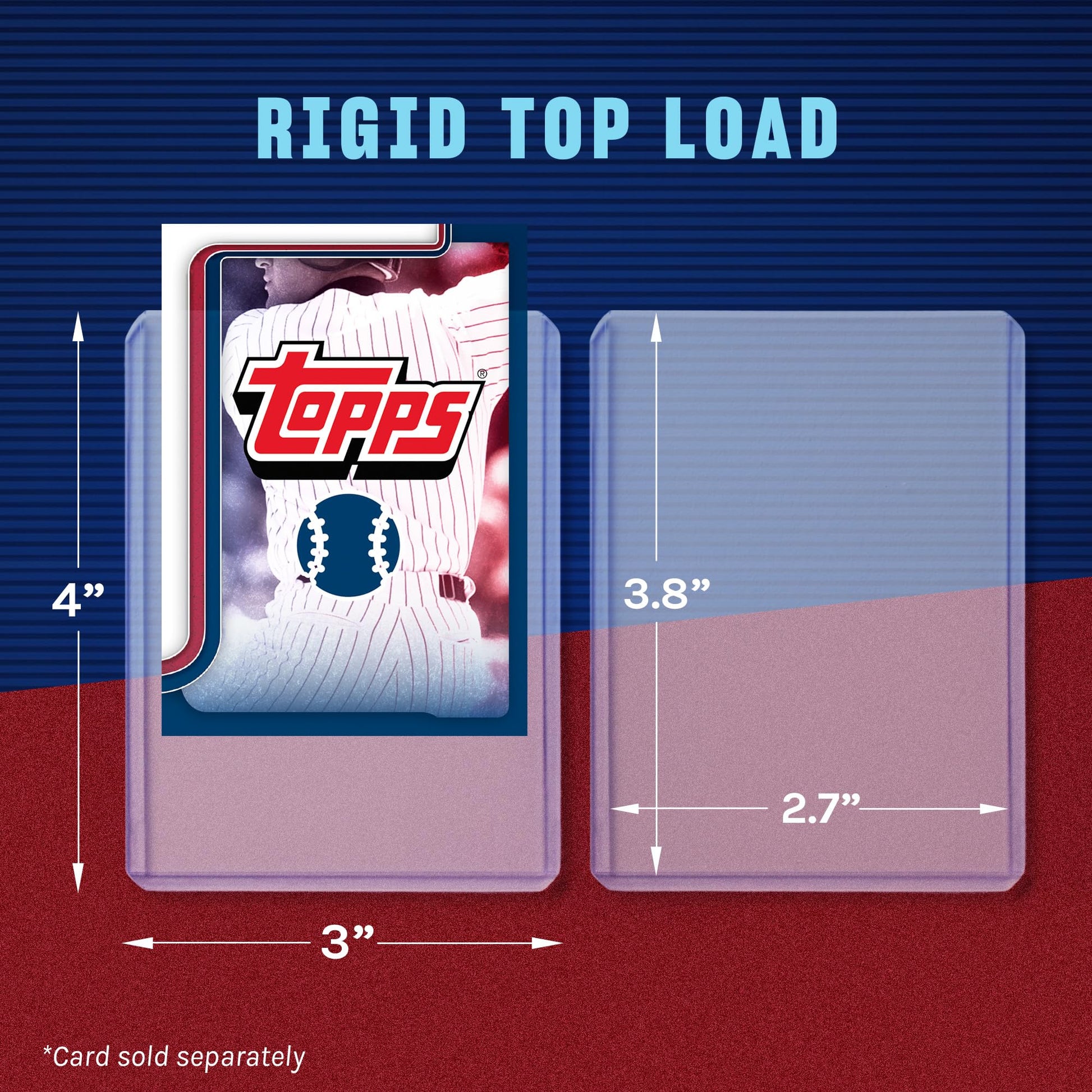 Fanatics Collectibles 35pt 3x4 Top Loaders, 100 Count - Standard Size Clear Rigid Card Holders for Trading Card Protection