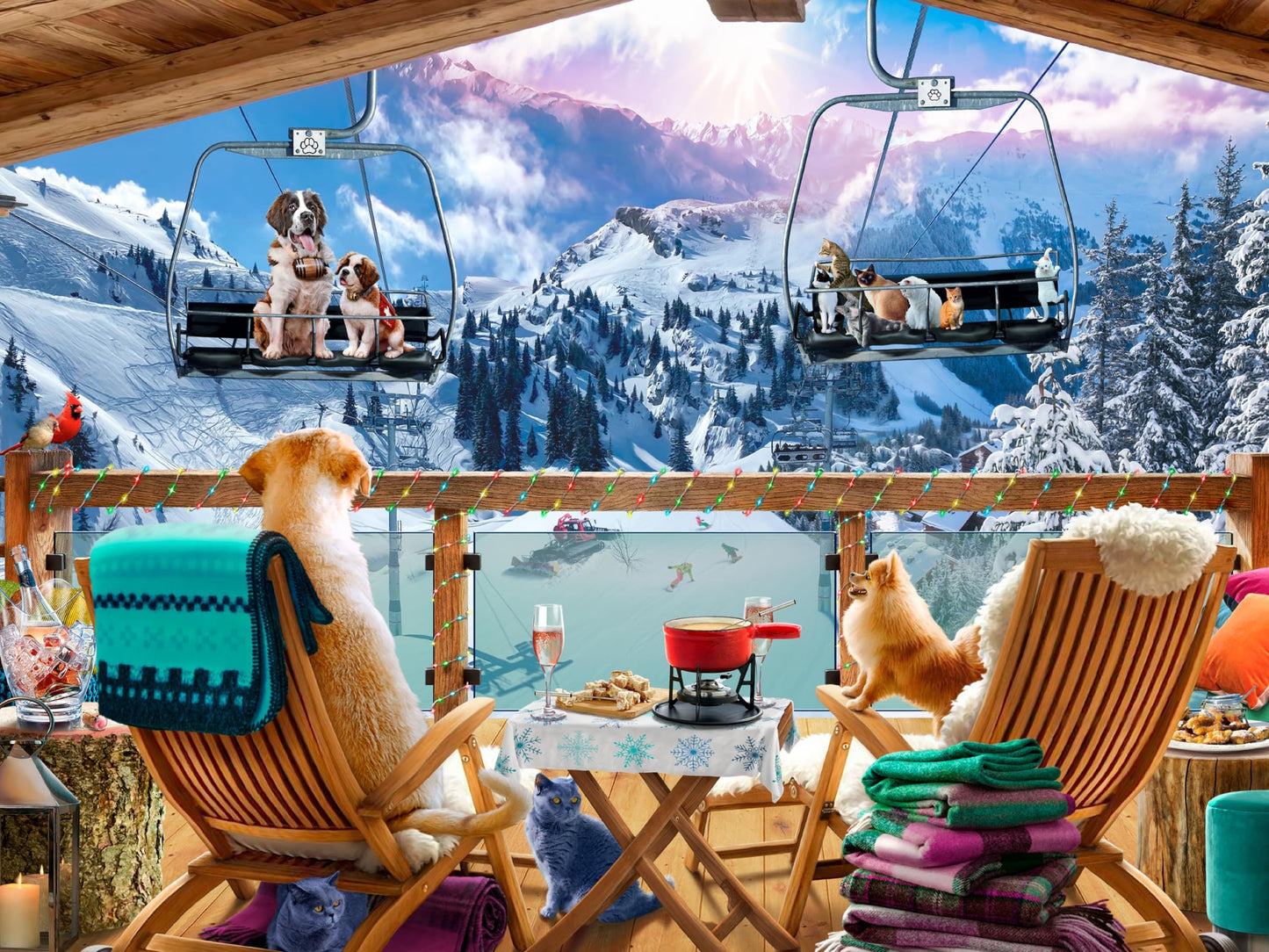 Ceaco - Ski Chalet - 300 Large Piece Jigsaw Puzzle for Adults