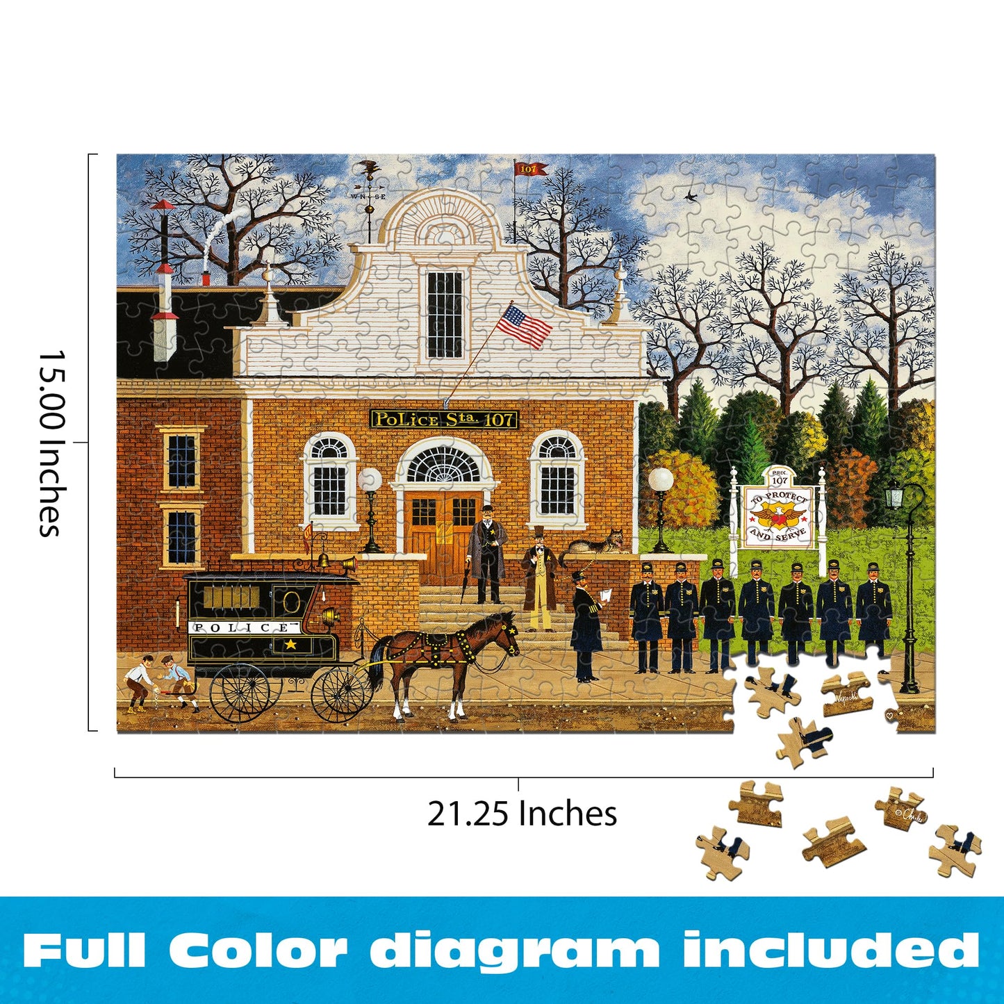 Buffalo Games - Charles Wysocki - Roll Call with a Bang - 300 Piece Puzzle