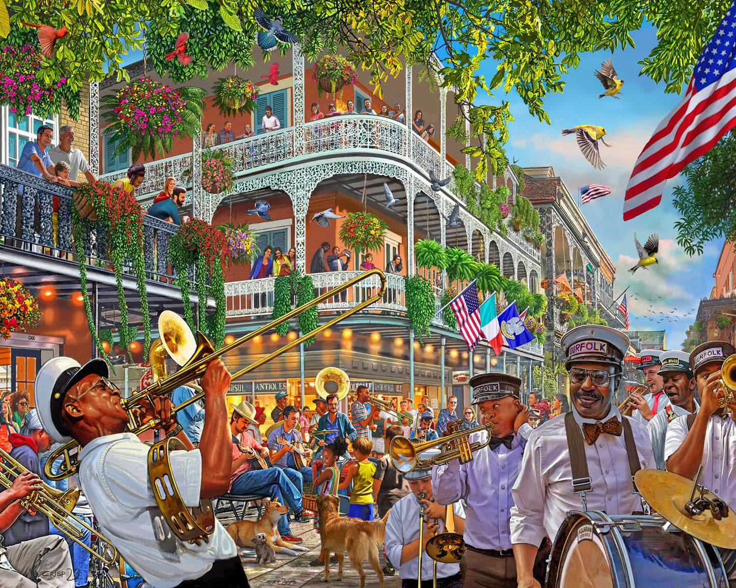 Vermont Christmas Company New Orleans Jigsaw Puzzle 1000 Piece - Fully Interlocking and Randomly Shaped Pieces - Large Size 30" x 24"