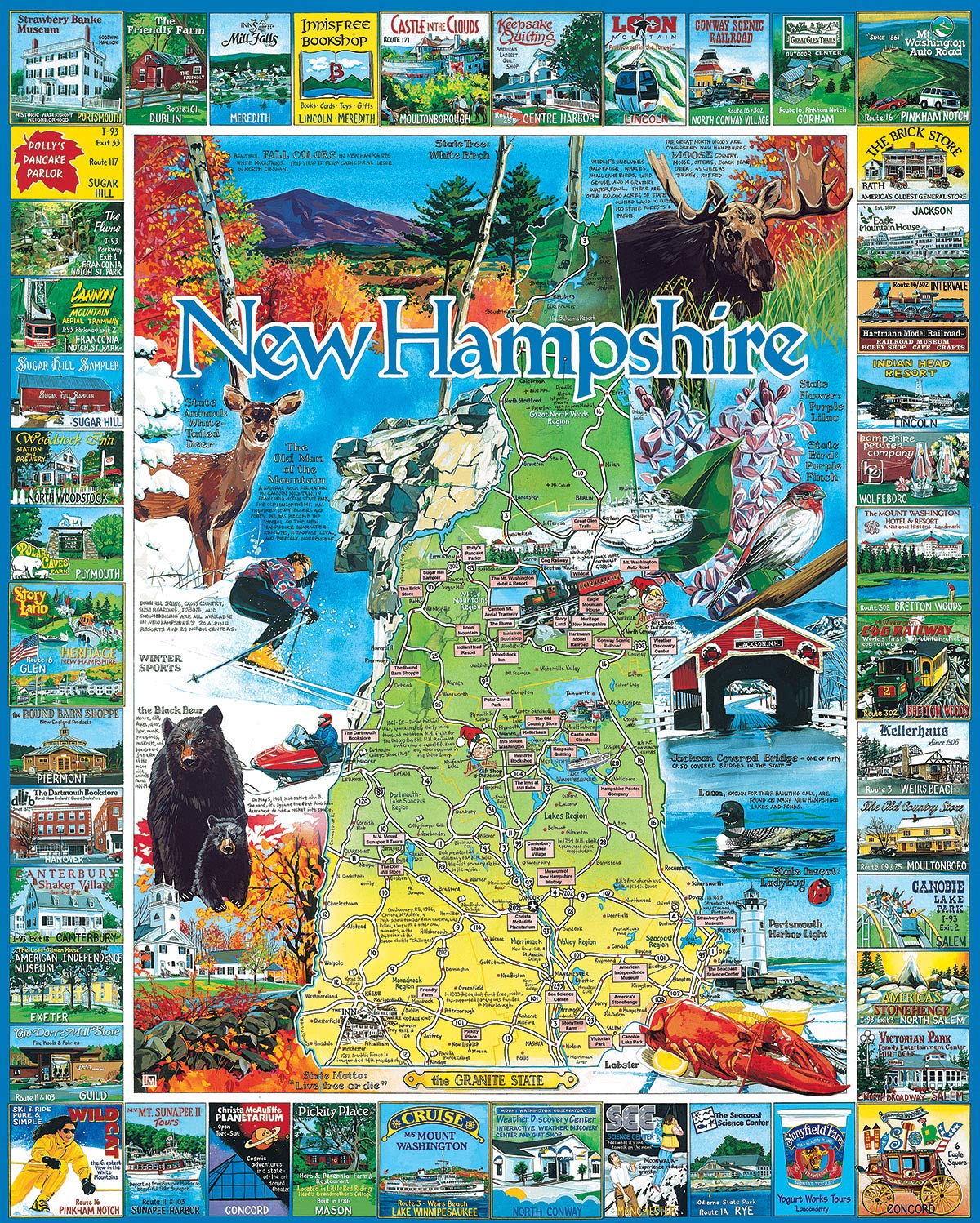 White Mountain 1000 Piece Jigsaw Puzzle, Best of New Hampshire