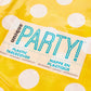 Polka Dot Plastic Tablecloth, 108" x 54", Yellow