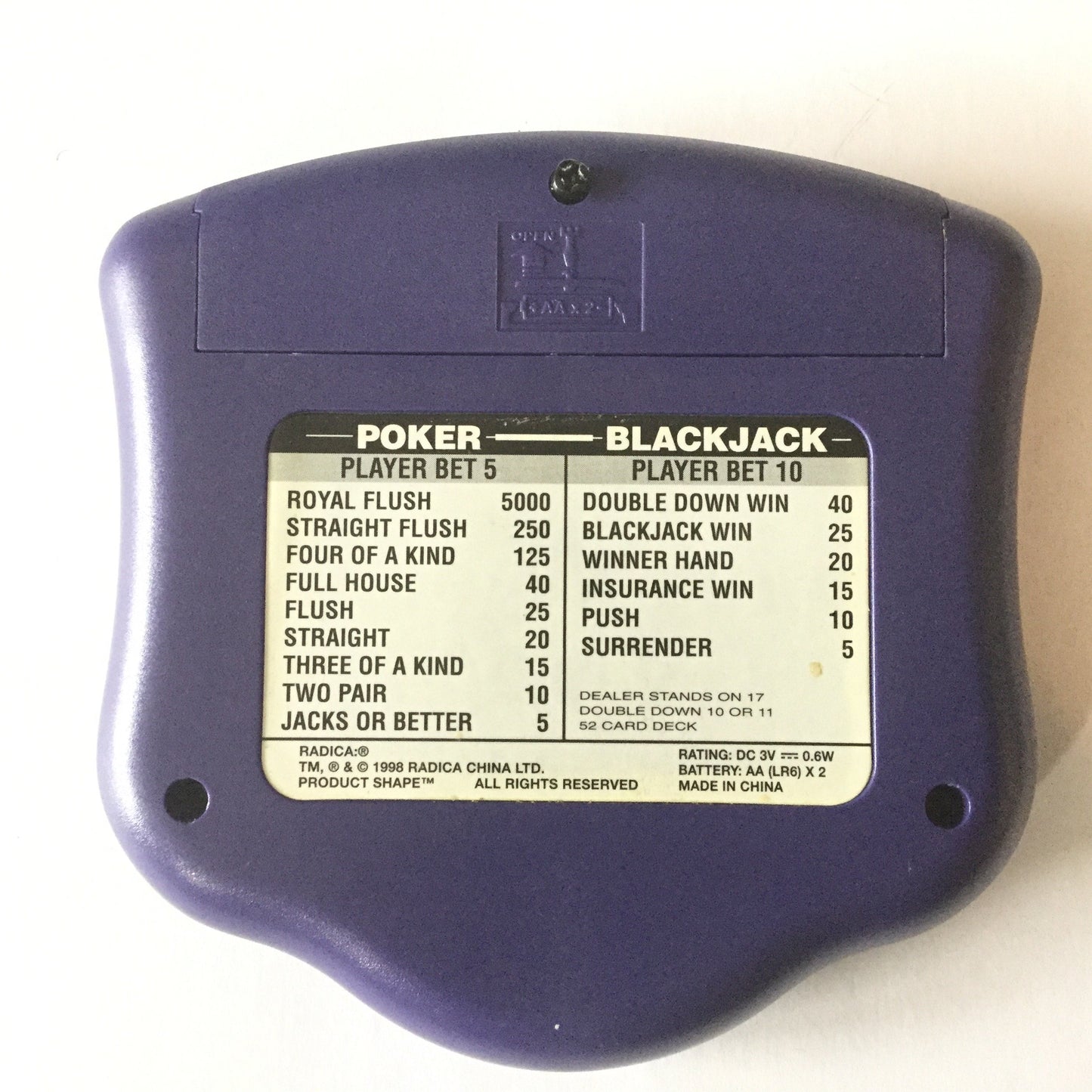 Radica Poker BlackJack Lite