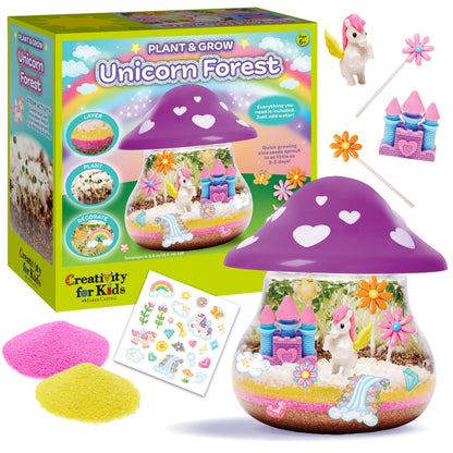 Creativity for Kids Plant and Grow Unicorn Forest: Terrarium Kit for Kids, Unicorn Toys and STEM Kits, Screen Free Summer Crafts & Arts and Crafts