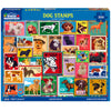 White Mountain 500 Piece Jigsaw Puzzle Fun Animal Collage, Dog Stamps
