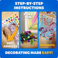 Blue Marble Ultimate Diamond Painting Kit for Kids - 6 Craft Activities with 1500+ Gems, Make 3 Window Art Pieces & 3 Keychains, Includes Applicator