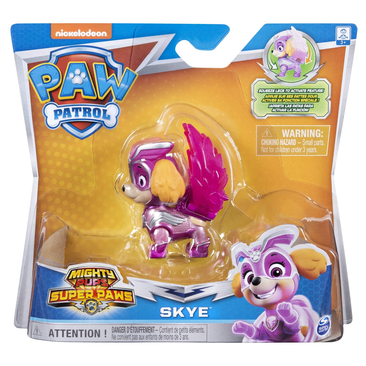 PAW PATROL 6052293 Rubble, Mighty Super Paws Hero Pup Figures with Transforming Backpack Assortment (Styles May Vary-One Supplied), Multi-Coloured
