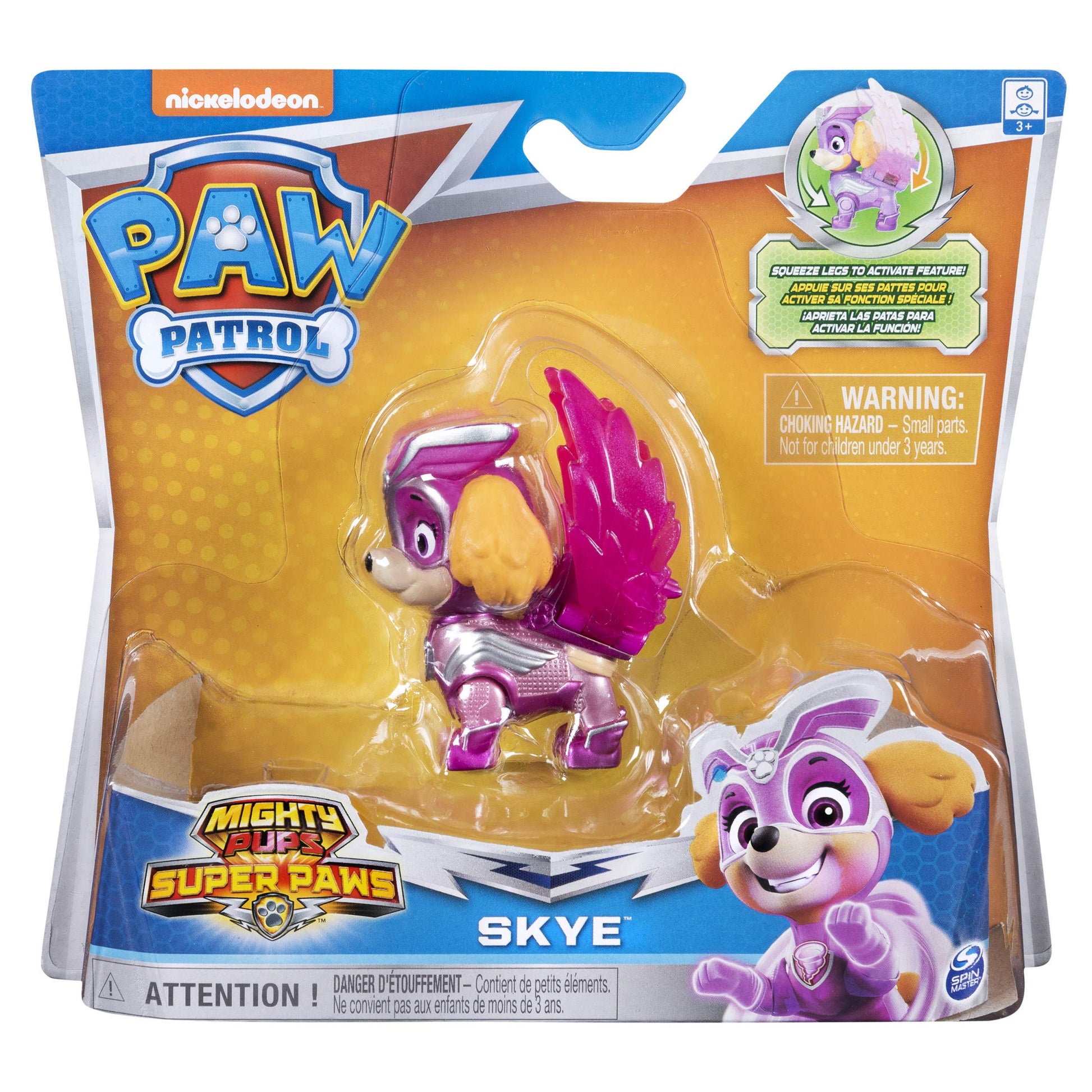 PAW PATROL 6052293 Rubble, Mighty Super Paws Hero Pup Figures with Transforming Backpack Assortment (Styles May Vary-One Supplied), Multi-Coloured