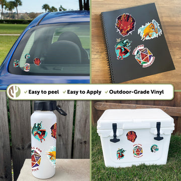 Desert Cactus Dungeons & Dragons Stickers - 13 D&D Decals Laptop Water Bottle Car Scrapbook Sheet Vinyl Decorations Birthday Favor Party Supplies