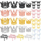 44 PCS Grown Cake Decorations 16 PCS Mini Crowns with 24 PCS Butterfly Wall Decors and 4 PCS Birthday Insert Cards for Women Girl Crown Birthday Party