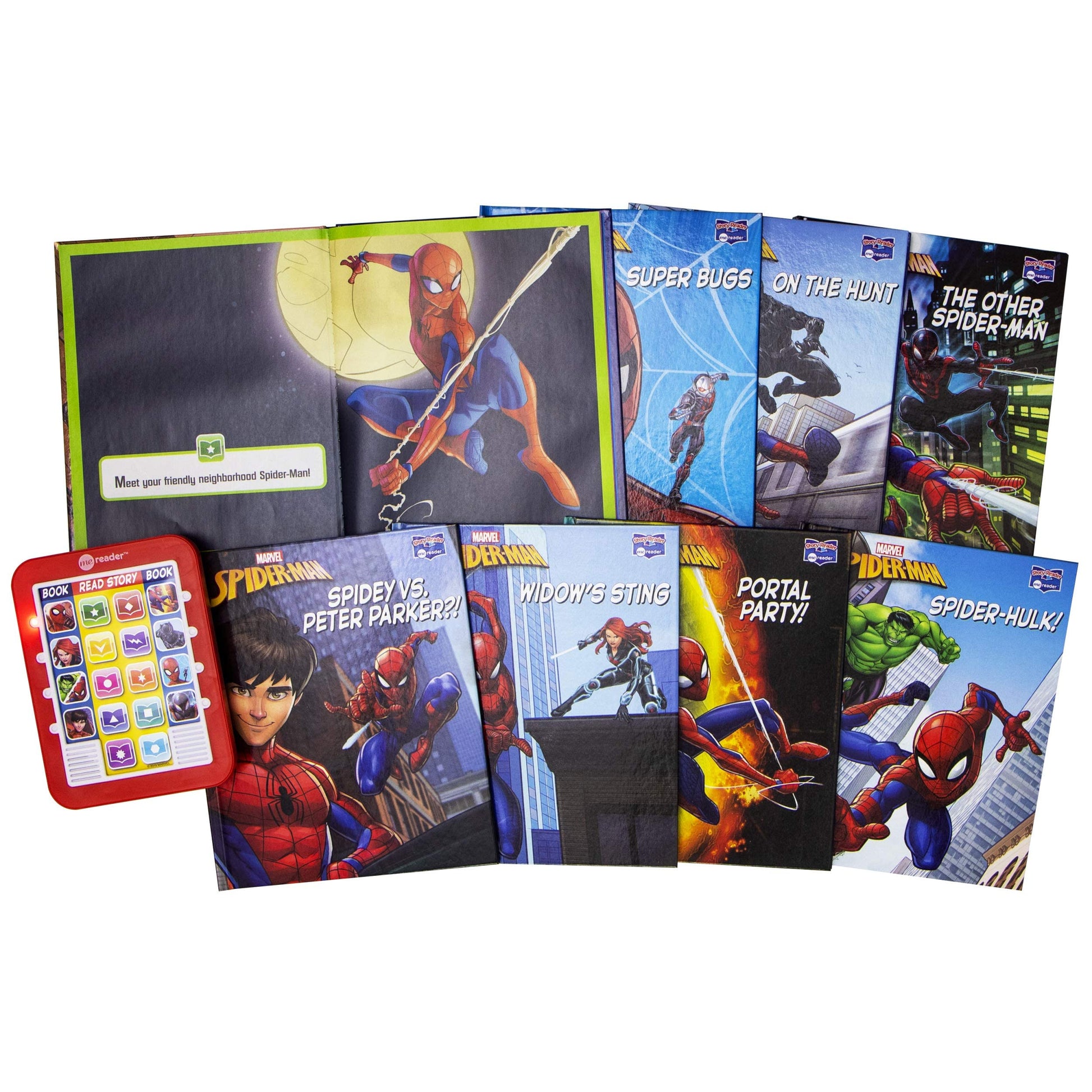 Spiderman Sound Book Library with Electronic Me Reader Bundle