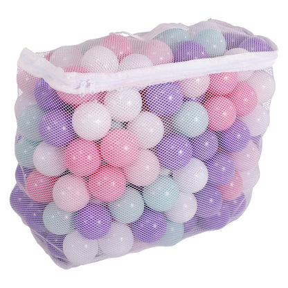 BalanceFrom Play Pit Balls Toy Set for Kids with Mesh Bag, Rainbow or Pastel Colors - Crush-Proof Plastic for Ball Pits, Playhouses, Bounce Houses