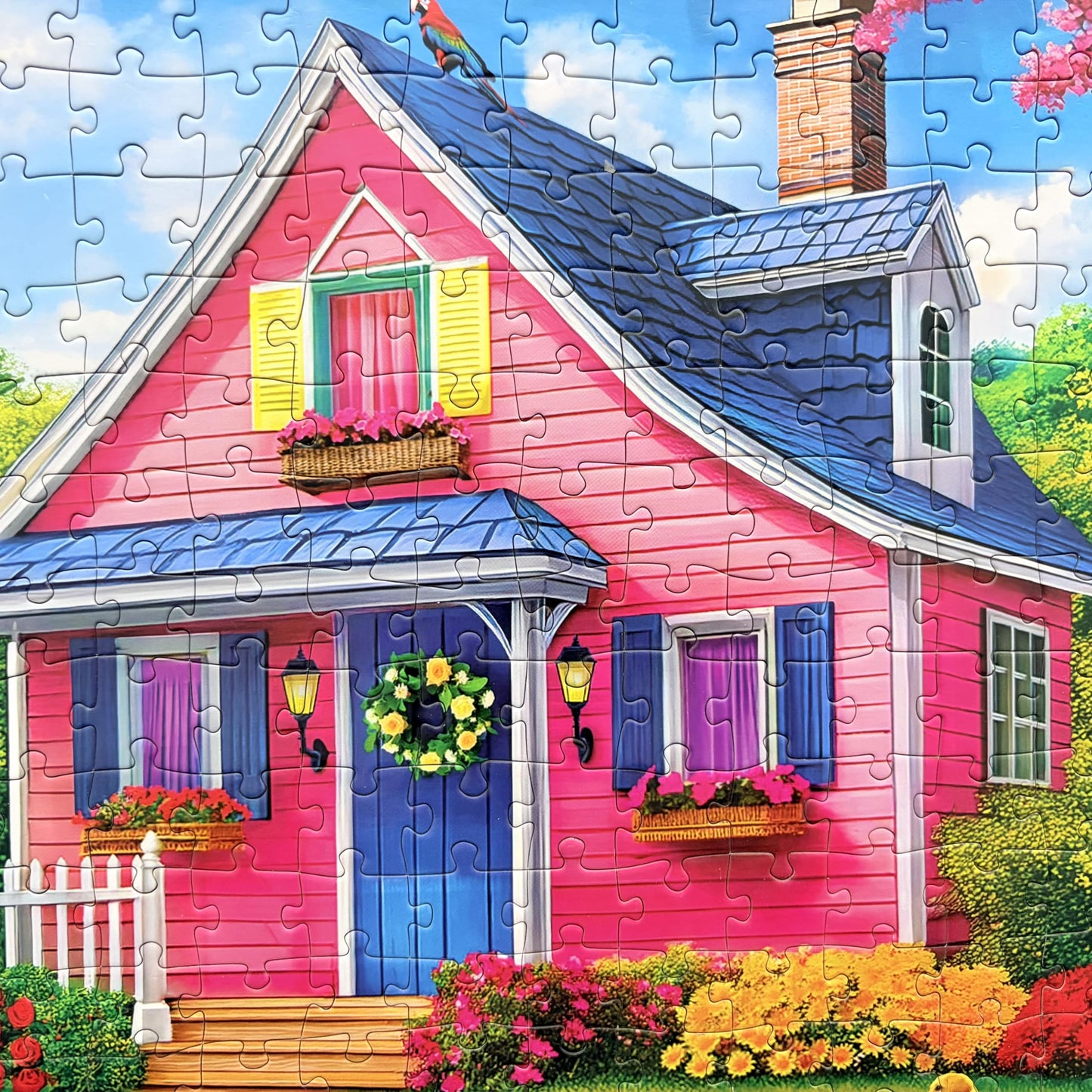 300 Piece Puzzles for Adults Kids - Jigsaw Puzzle - The Pink Courtyard House