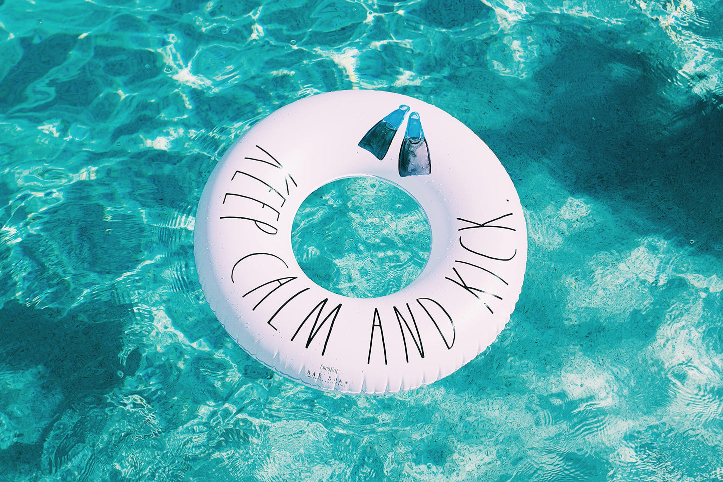 Rae Dunn x CocoNut Float Junior Ring Float, Keep Calm and Kick Theme, 32