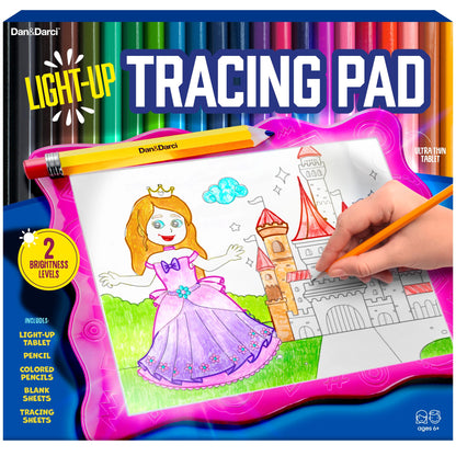 Dan&Darci Light Up Tracing Pad for Kids - Arts & Crafts Writing Drawing Tracer Board, Craft Kit for Girls & Boys Ages 6-12 - Birthday Toys Gifts Ideas