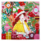 eeBoo 500 Piece Puzzle - Ms. Santa's Reindeer Jigsaw for Adults, Square 23" x 23" Holiday Puzzle, Recycled Board & Vegetable-Based Ink