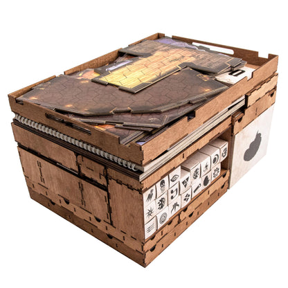 SMONEX Wooden Organizer and Four Player Boards Compatible with Gloomhaven Board Game - Box Suitable for Storage All Gloomhaven Expansions - Insert