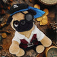 DolliBu Pug Dog Stuffed Animal with Pirate Dress Up and Name Personalization - Sea Adventure Plush Toy with Cute Pirate Costume - Hat, Shirt, Pants