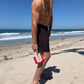 Surf Brush 8 Inch Custom Wood Handle Pink Bristles
