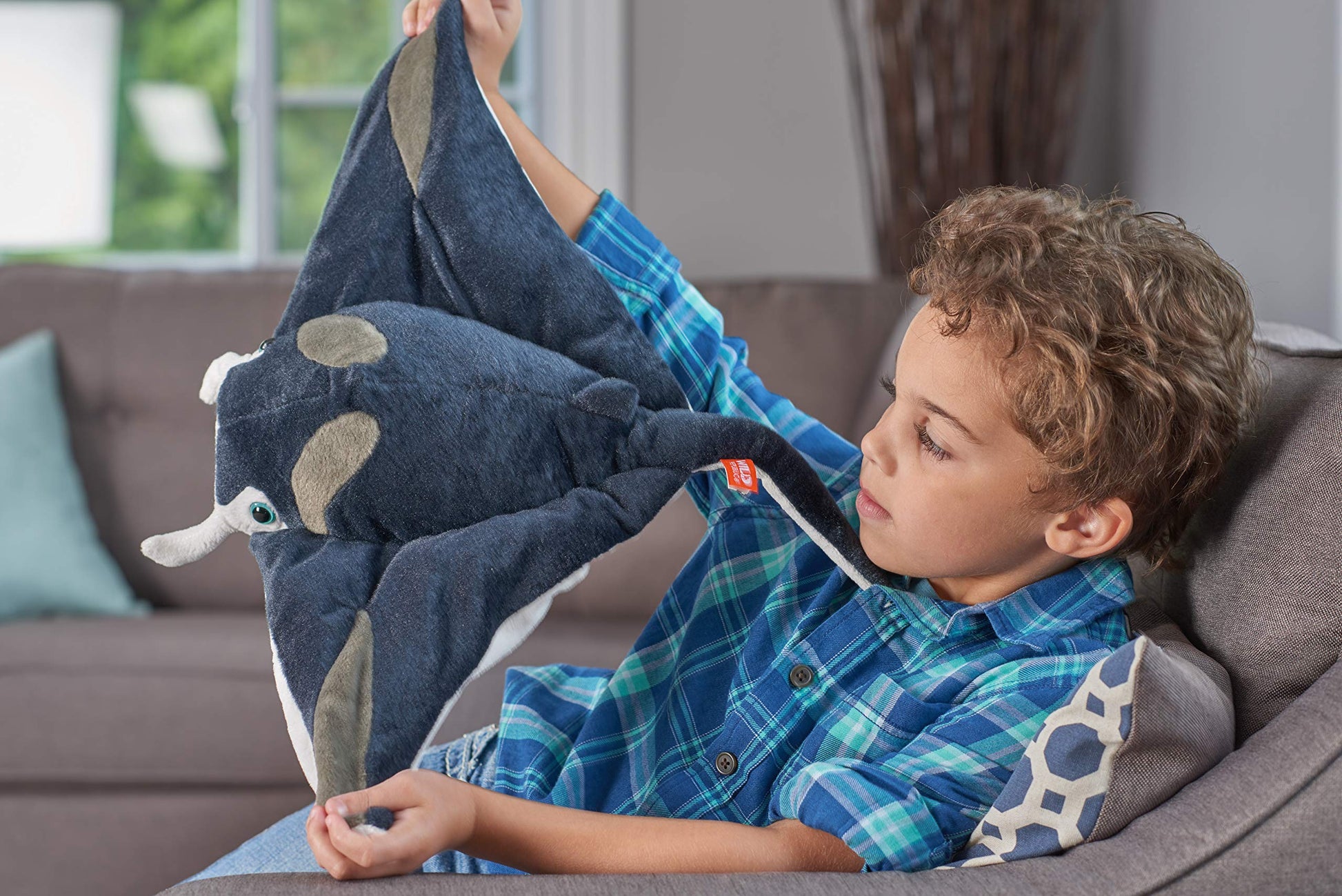 Wild Republic Cuddlekins Manta Ray Stuffed Animal - 12"