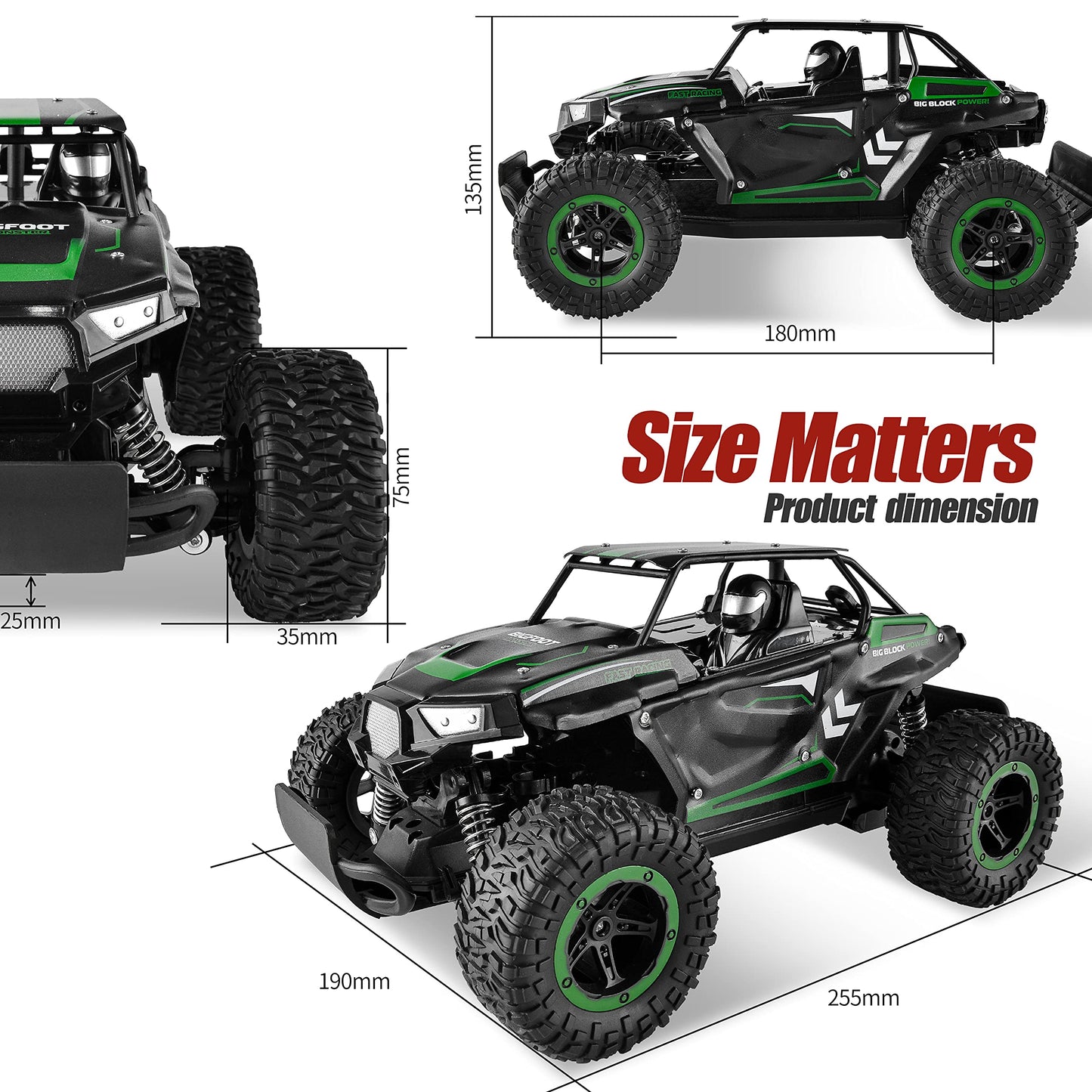 BEZGAR TB142 Remote Control Car - 1:14 RC Cars for Boys Kids and Adults