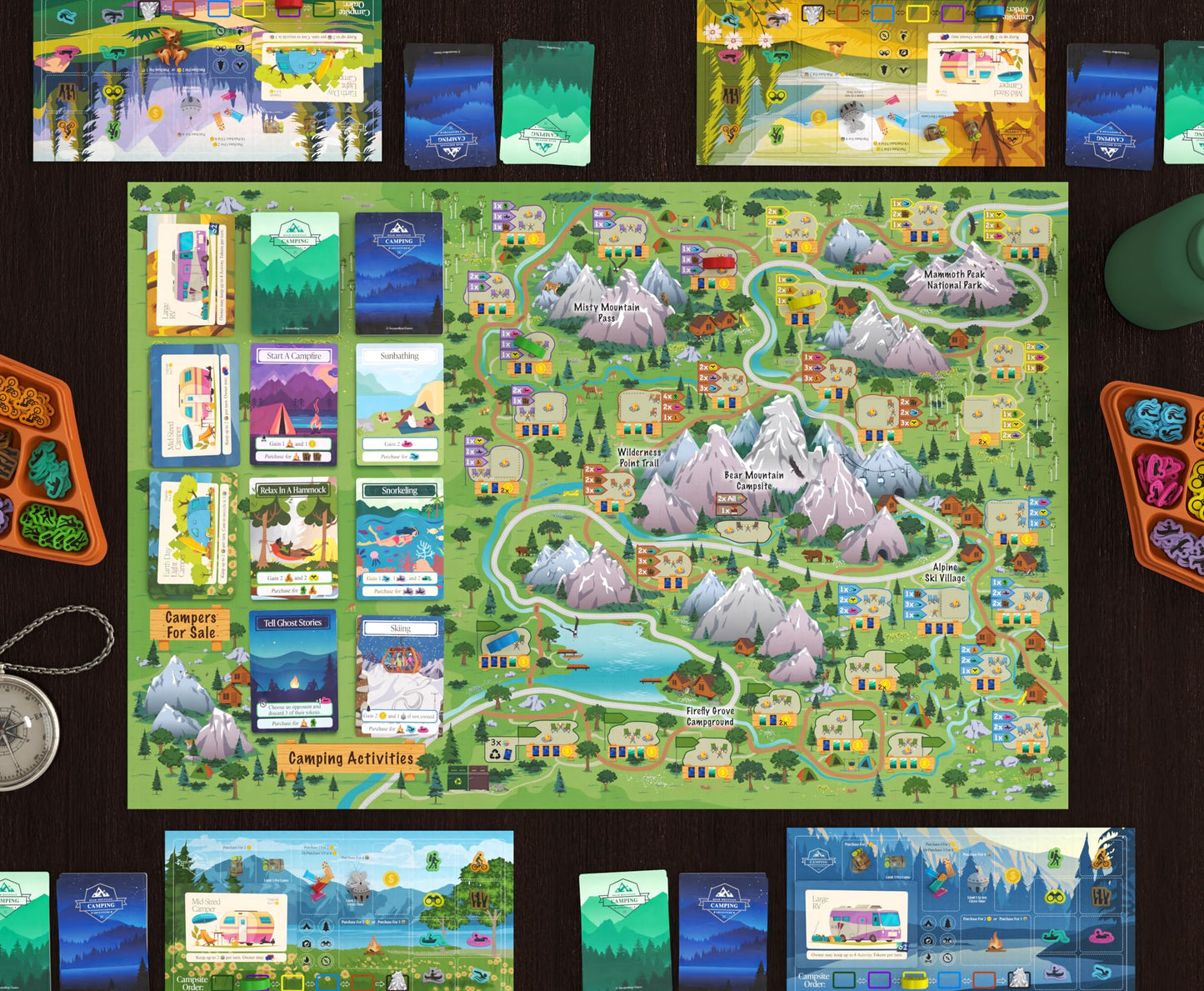 Bear Mountain Camping Adventure Board Game | Family Game for Young Camping Fans and Adults | Easy to Learn | Ages 10+ | for 1-4 Players | Perfect