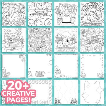 Original Squishmallows Sketchbook, Over 20 Stationery Supplies, Features Squishmallows Scrapbook Stickers, Cam The Cat Fidget Toy, Drawing Paper