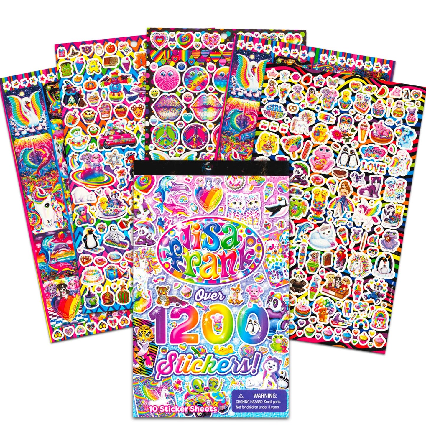 Lisa Frank Sticker Book Ultimate Bundle Set ~ Over 2400 Bright Colorful Lisa Frank Stickers (20 Lisa Frank Party Favors Sticker Sheets)