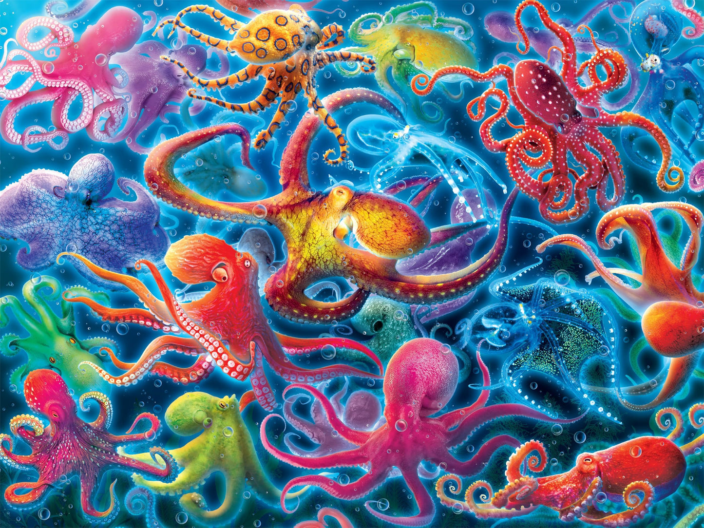 Ceaco - Glow in The Dark - Underwater Octopus - 750 Piece Jigsaw Puzzle