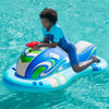 SLOOSH Inflatable Jet Ski Pool Floats Kids, Pool Floaties with Water Gun, Water Fight Toys, Inflatable Battle Blaster Fun for Summer(Blue)