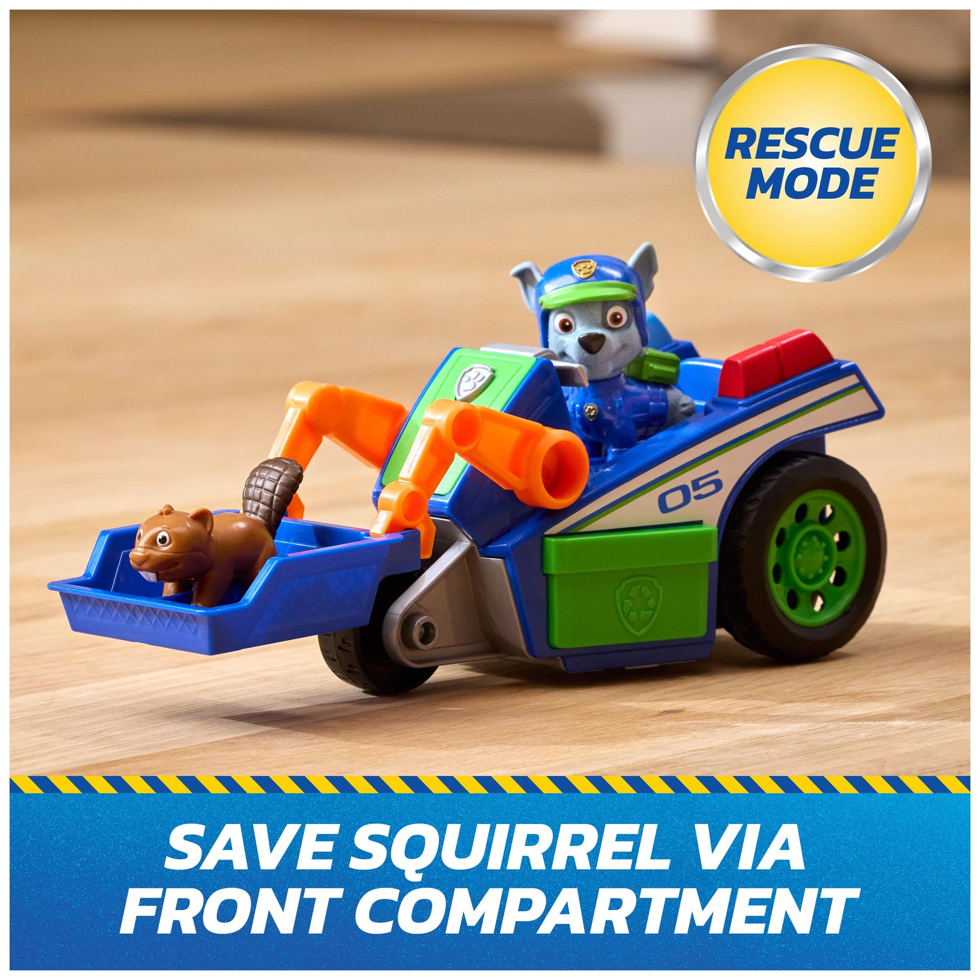 Paw Patrol Search & Rescue Rocky Recycler Toy Vehicle with 2 Figures