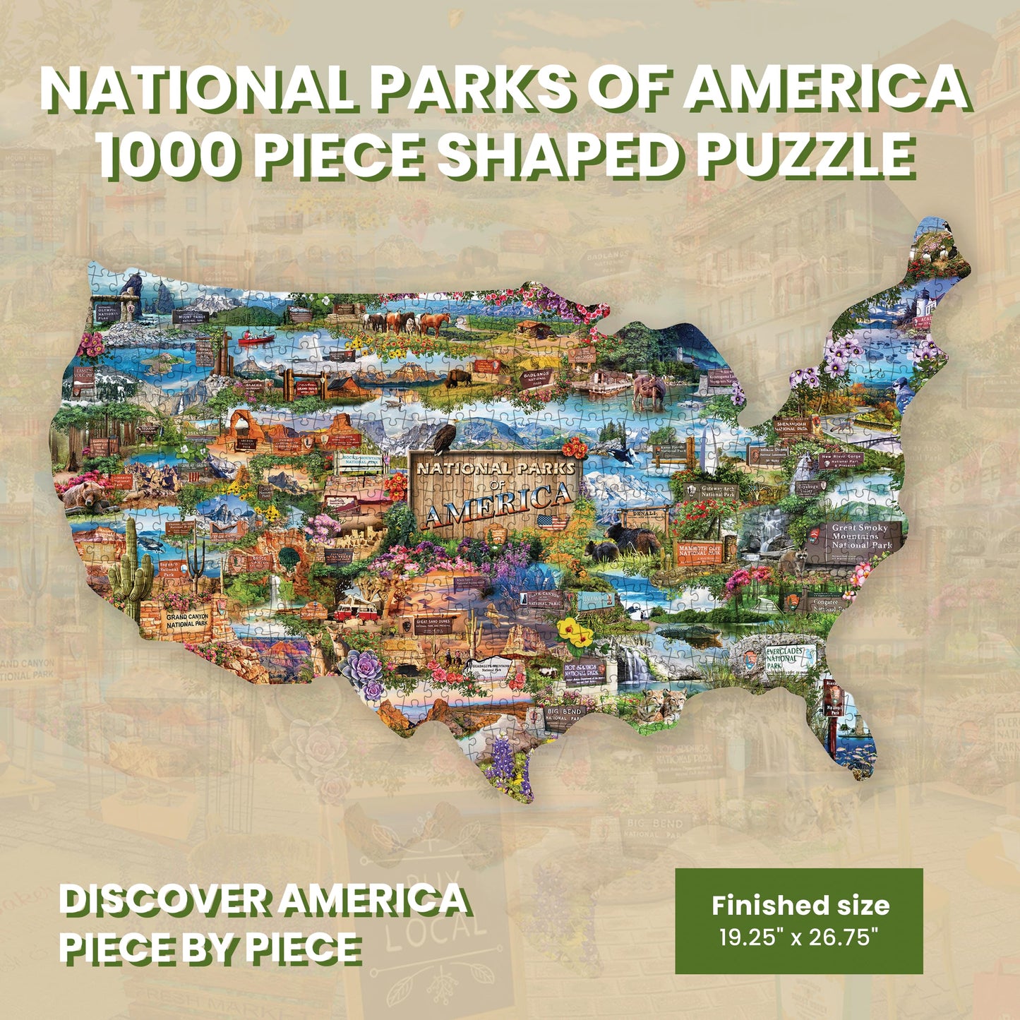 MasterPieces 1000 Piece Jigsaw Puzzle for Adults, Family, Or Youth - National Parks of America - 34.65"x22.09"
