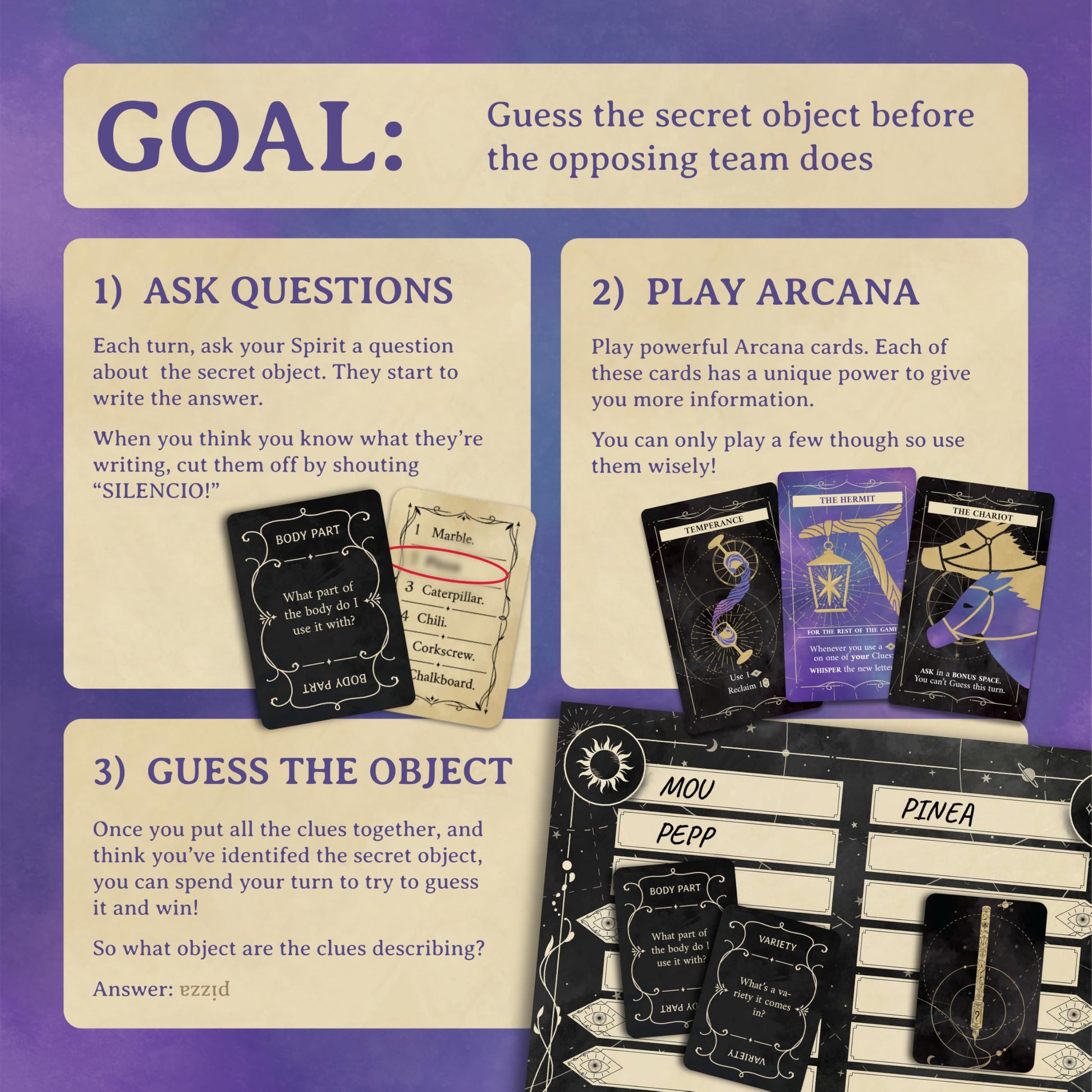 Resonym Games, Phantom Ink: Arcana - A Standalone Expansion to The Deduction Party Game Phantom Ink - for 2 to 8 Players, Ages 8+