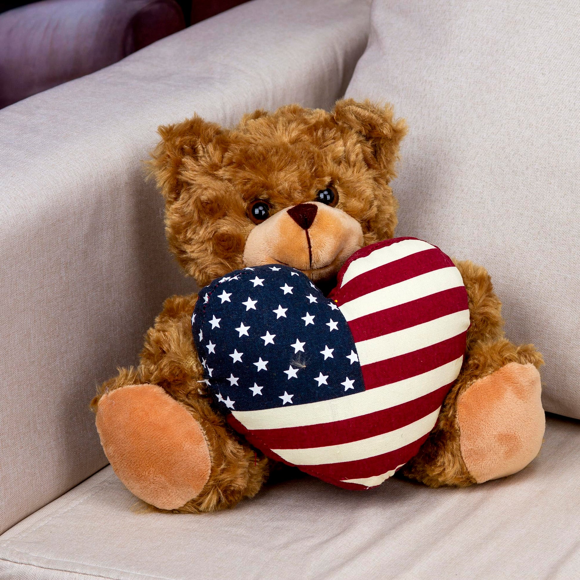 Plushland American Pillow Bear 11 Inches Adorable Beige Pillow Plush Stuffed Animal Toy for Kids Children