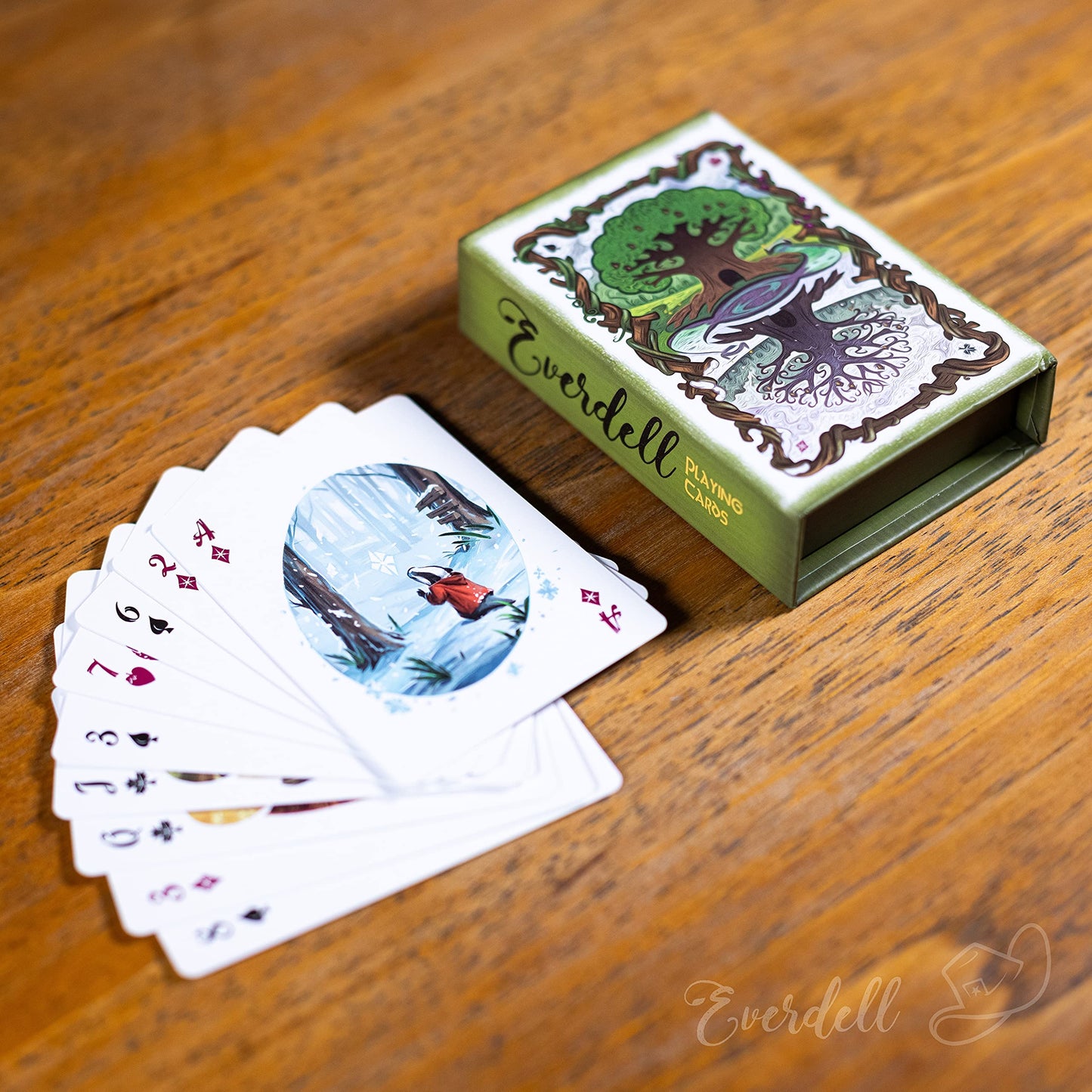 Starling Games Everdell Playing Cards | 52-Card Deck with Stunning Art by Andrew Bosley & Dann May | Poker-Sized with 2 Jokers