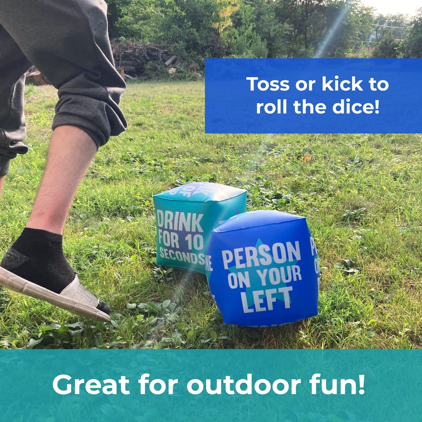 TMD Retail Giant Dice Drinking Game for Adults - Blow Up Dice PVC Inflatable and Reusable 2 Dice - 10" - Jumbo Dice for Indoor Outdoor Fun Games, Pool