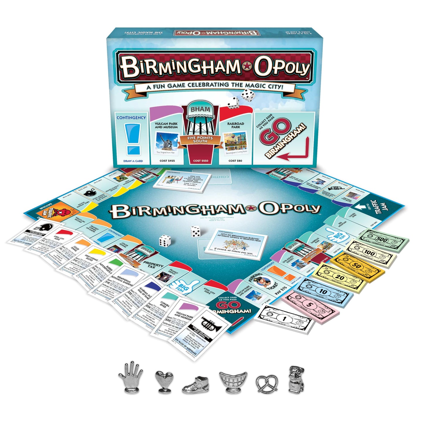 Late for The Sky Birmingham-Opoly City Themed Family Board Game, Opoly-Style Strategy for 2-6 Players Ages 8+, Traditional or Fast 1-Hour Play for Fun