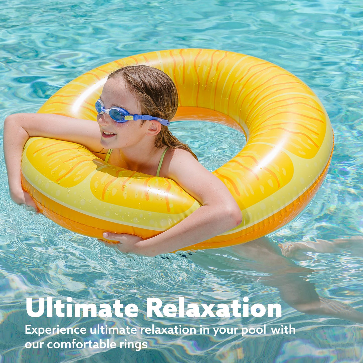 Sloosh 4 Pack Inflatable Pool Floats Fruit Tube Rings, Fruit Swim Tubes, Pool Floaties Toys, Beach Swimming Party Toys for Kids and Adults (Fruit)
